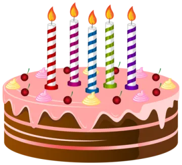 a birthday cake with three candles on top