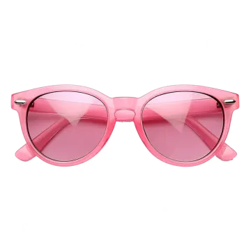 a pair of pink sunglasses on white background