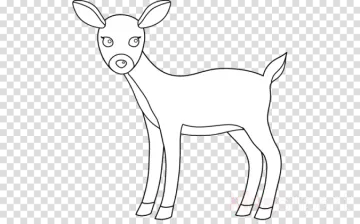 a black and white drawing of a deer