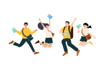 a group of people jumping in the air