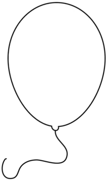 a black and white drawing of a balloon