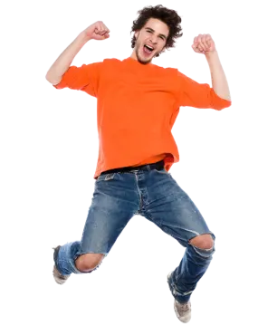 a man jumping in the air
