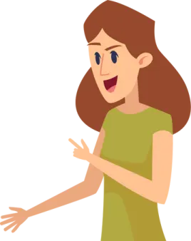 a woman with brown hair and green shirt