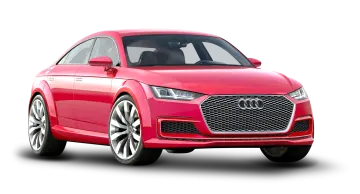 a red audi car on a white background