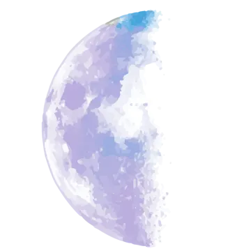a watercolor painting of the moon on a white background