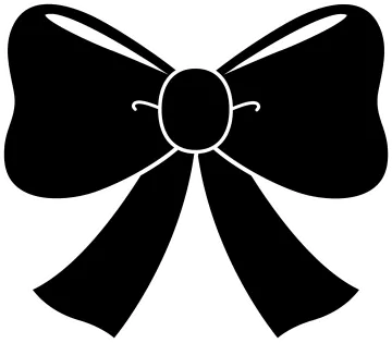 a black and white bow clipart