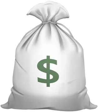 a white bag with a dollar sign on it