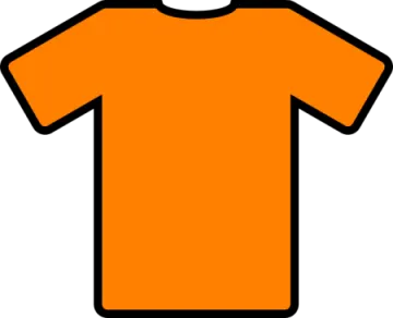 an orange t - shirt