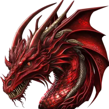 a red dragon with its mouth open
