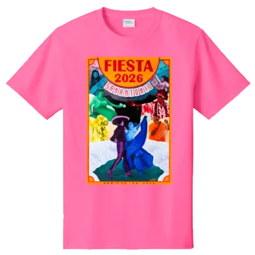 a pink t - shirt with an image of a woman dancing
