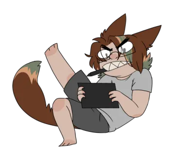 an image of a cartoon character holding a tablet