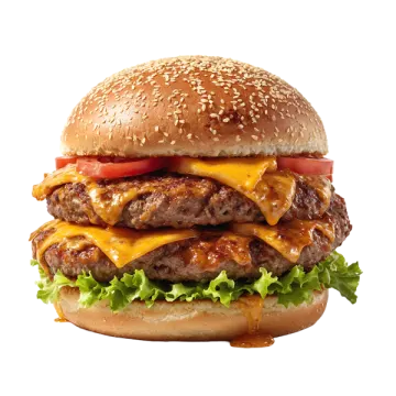 a hamburger with cheese and tomato on it