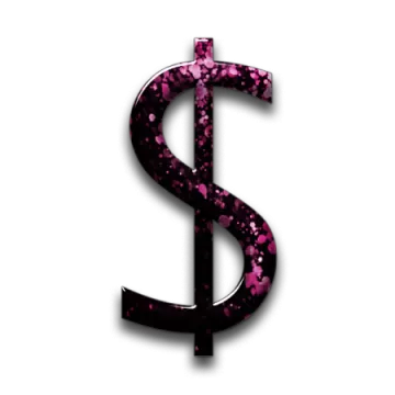 a pink dollar sign on a white background