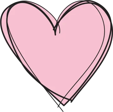 a pink heart on a white background