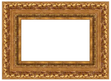 a gold frame on a white background