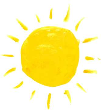 an image of a sun with feathers flying around it