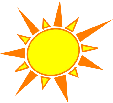 a yellow sun with rays