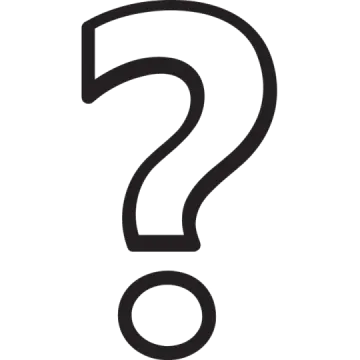 a black question sign with a white background