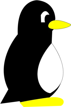 a black and yellow penguin clipart