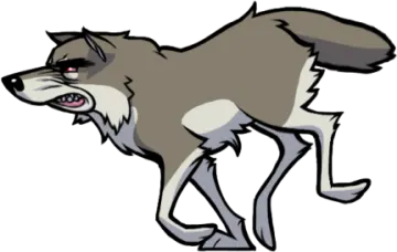 a cartoon wolf with its mouth open
