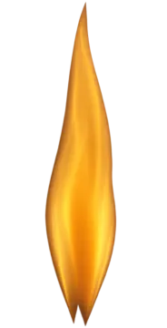 a yellow flame on a white background