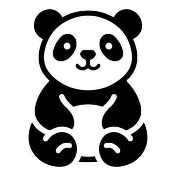 a black and white image of a panda bear