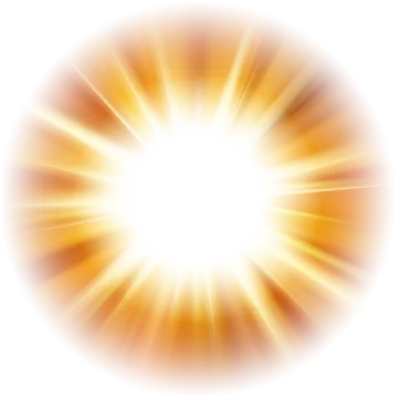a bright yellow sun burst on a white background