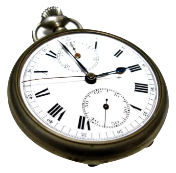 a close up of a clock on a white background