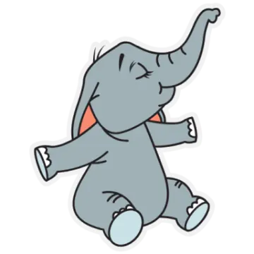 an elephant sticker on a white background