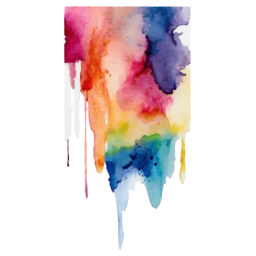 a watercolor painting of colorful paint on white paper