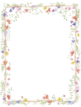 a watercolor floral frame with leaves and flowers