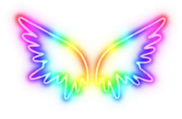 a neon butterfly on white background