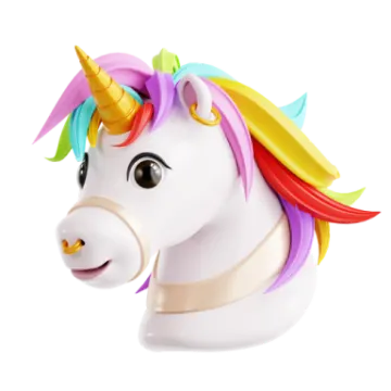 a close up of a unicorn's head