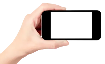 a hand holding a cell with a blank screen
