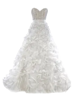a wedding dress on a white background