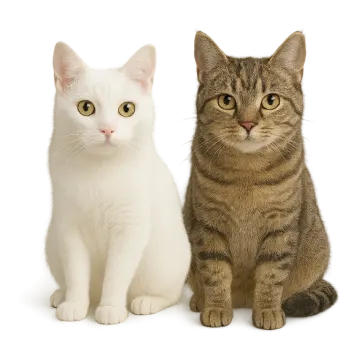 two cats sitting next to each other cat