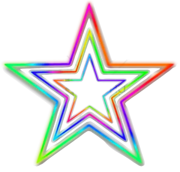 a rainbow star on a white background