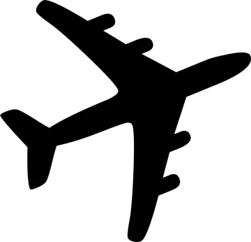 a black and white silhouette of an airplane