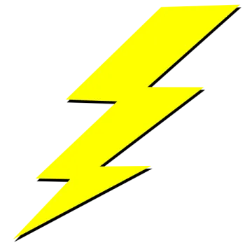 a yellow lightning bolt