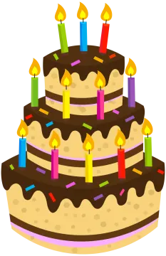 a birthday cake with candles on top