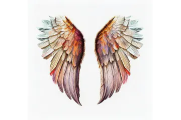 a pair of wings on a white background