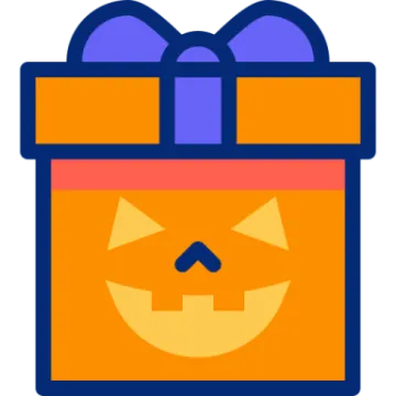 a halloween gift box with a pumpkin inside