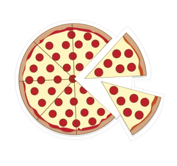 a piece of pizza cut into four slices