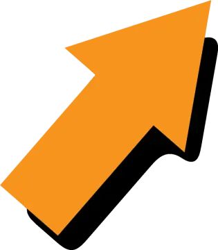 an orange arrow pointing up to the right