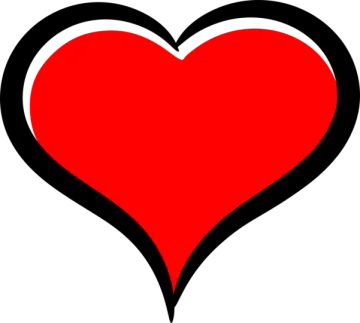a red heart on a white background