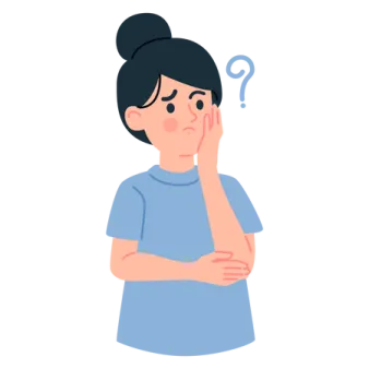 a woman with her hand on her chin