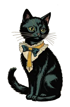 a black cat wearing a bow tie