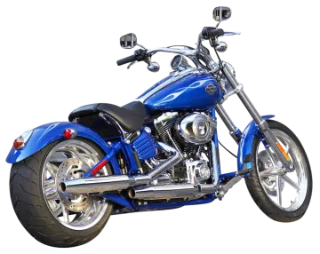 a blue motorcycle on a white background