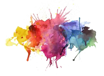 a watercolor painting of paint splashs