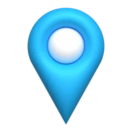a blue pin on a white background